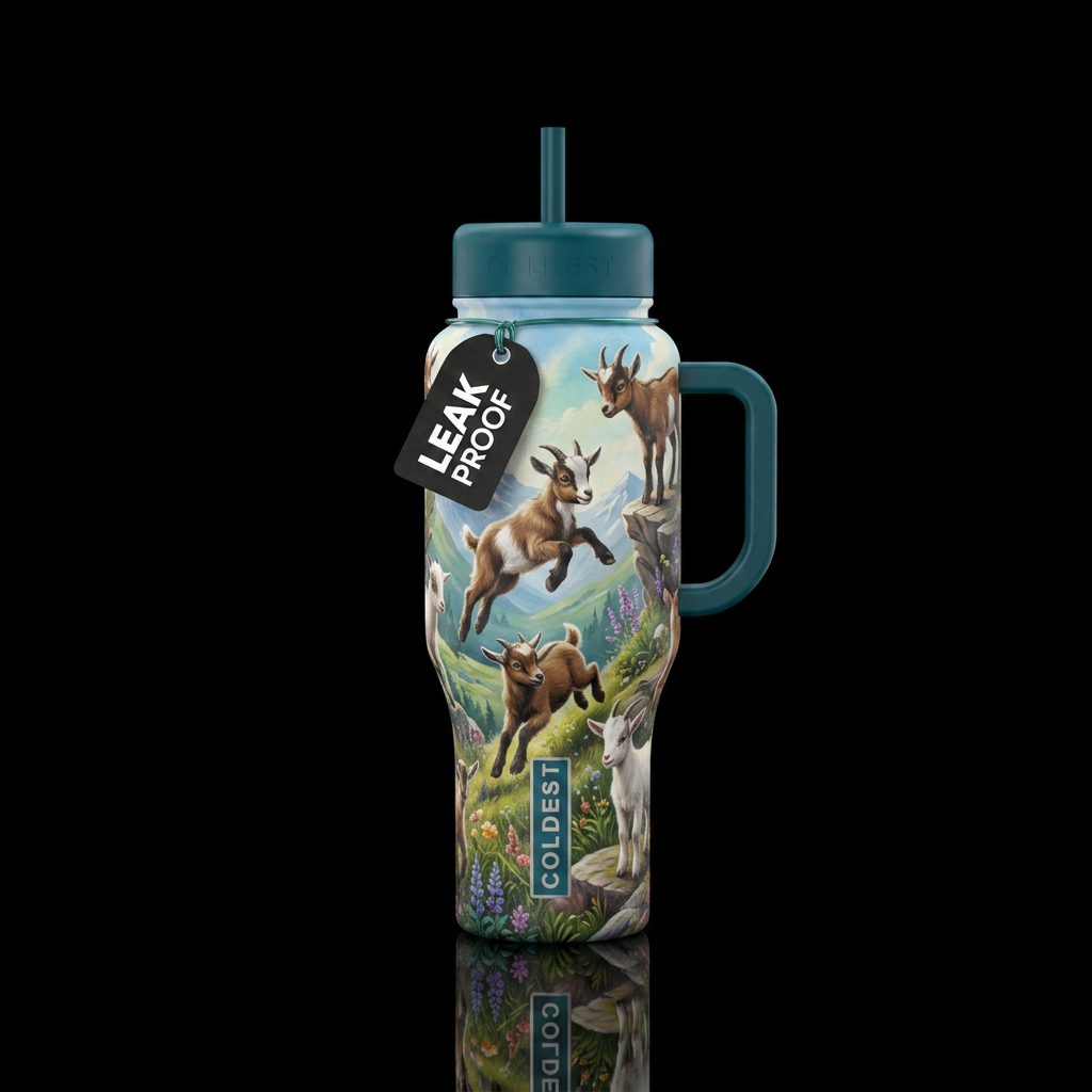 Baby goats water bottle design