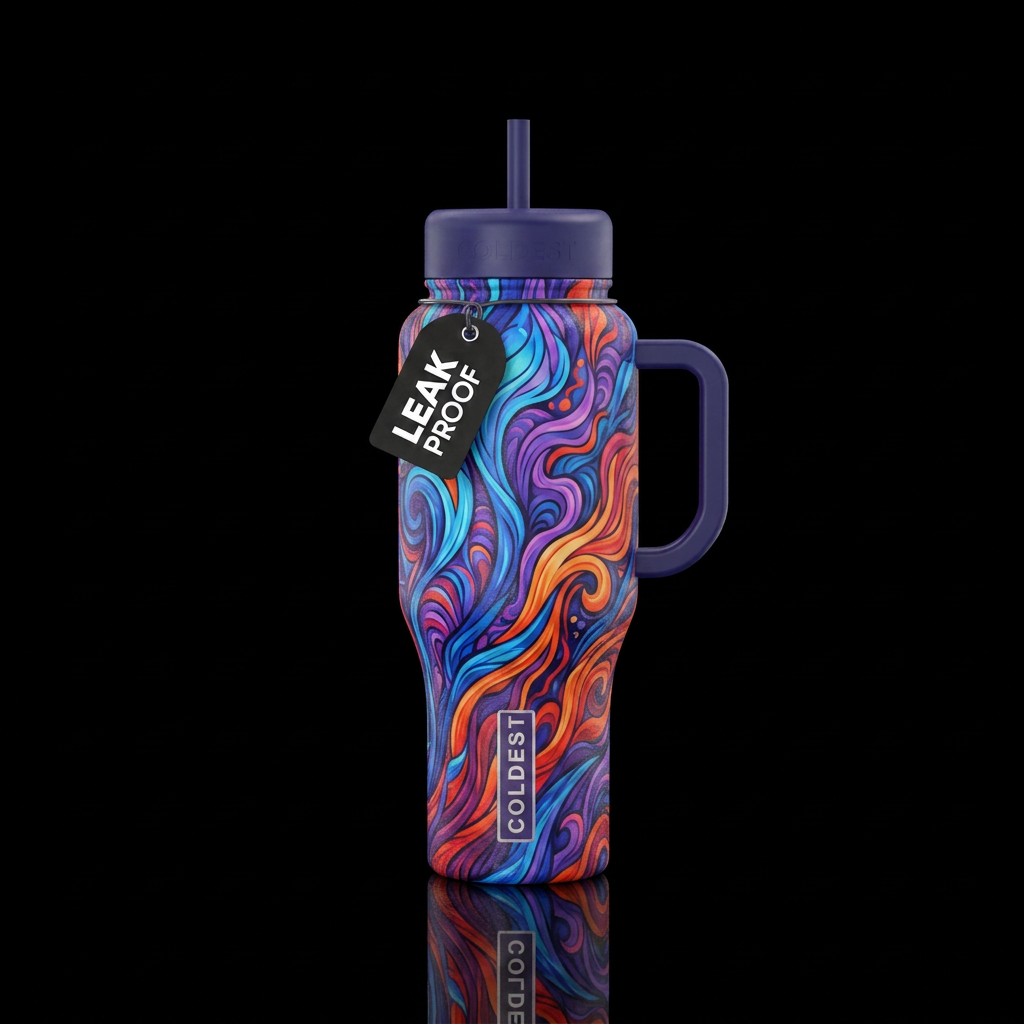 Art swirls water bottle design