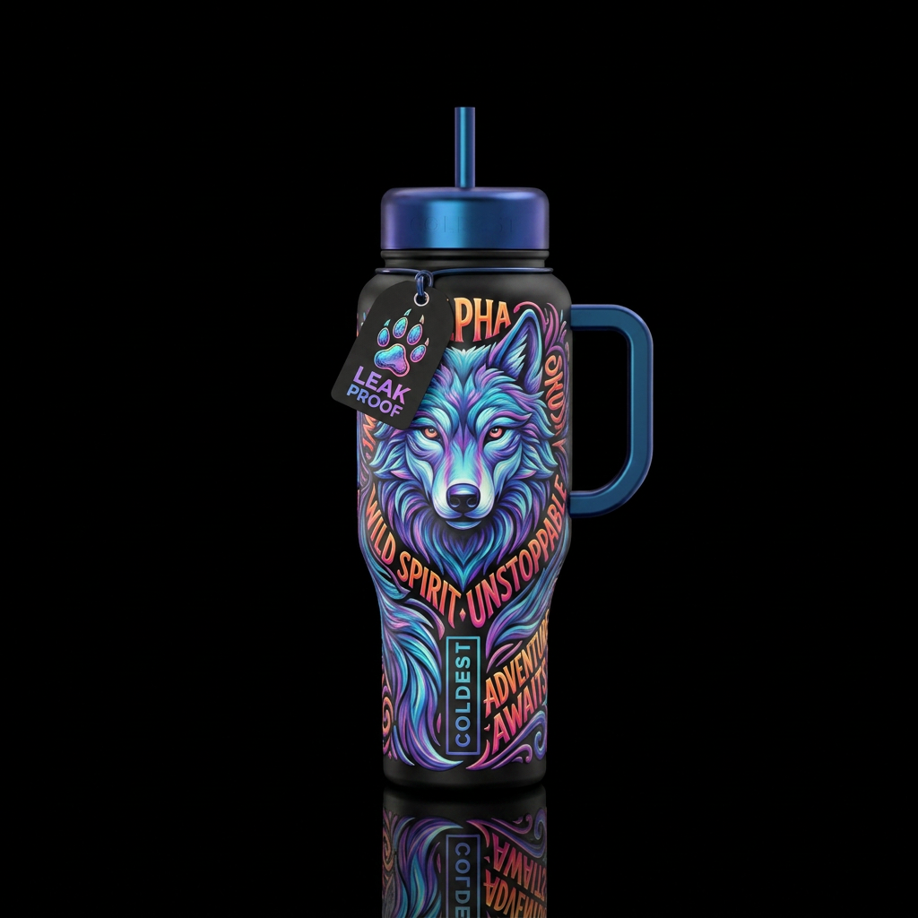 Coldest wolf water bottle design