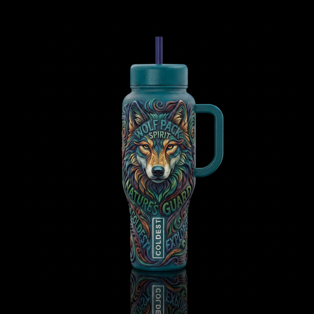 Coldest wolf water bottle design