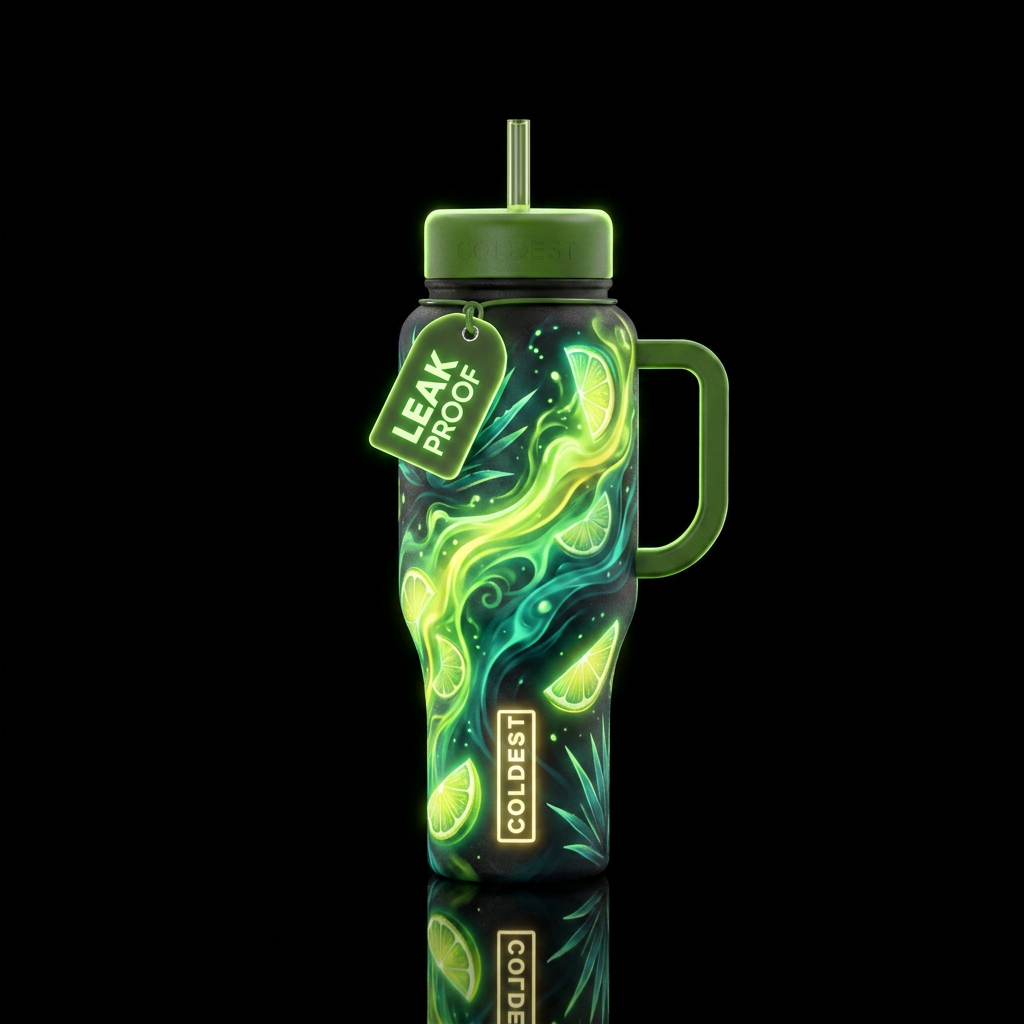 Glowie margarita water bottle design
