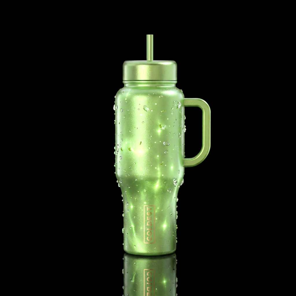 Green water bottle design