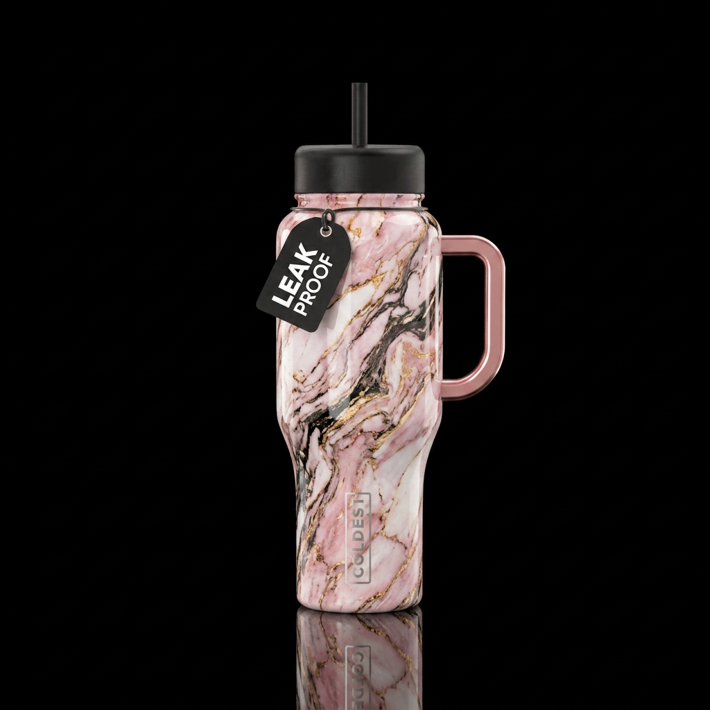 Marble water bottle design