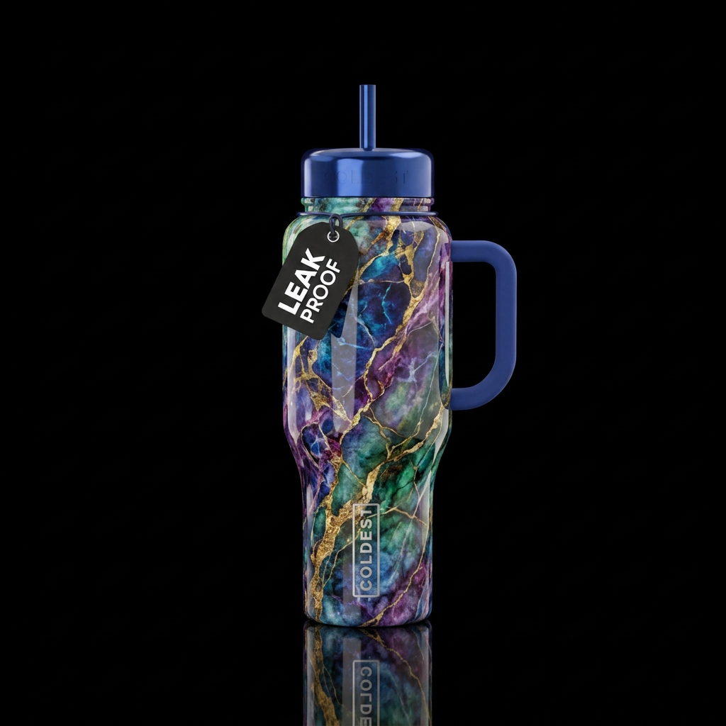 Marble water bottle design