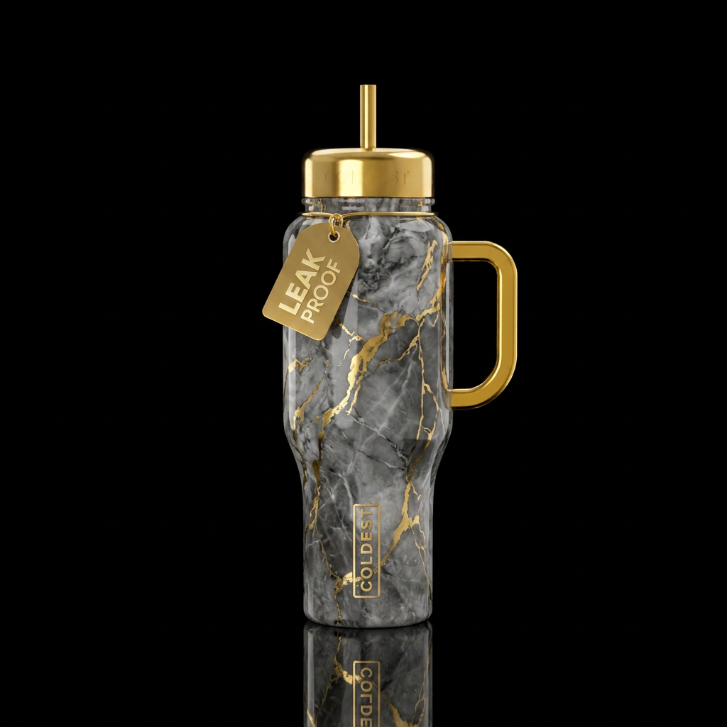 Marble water bottle design