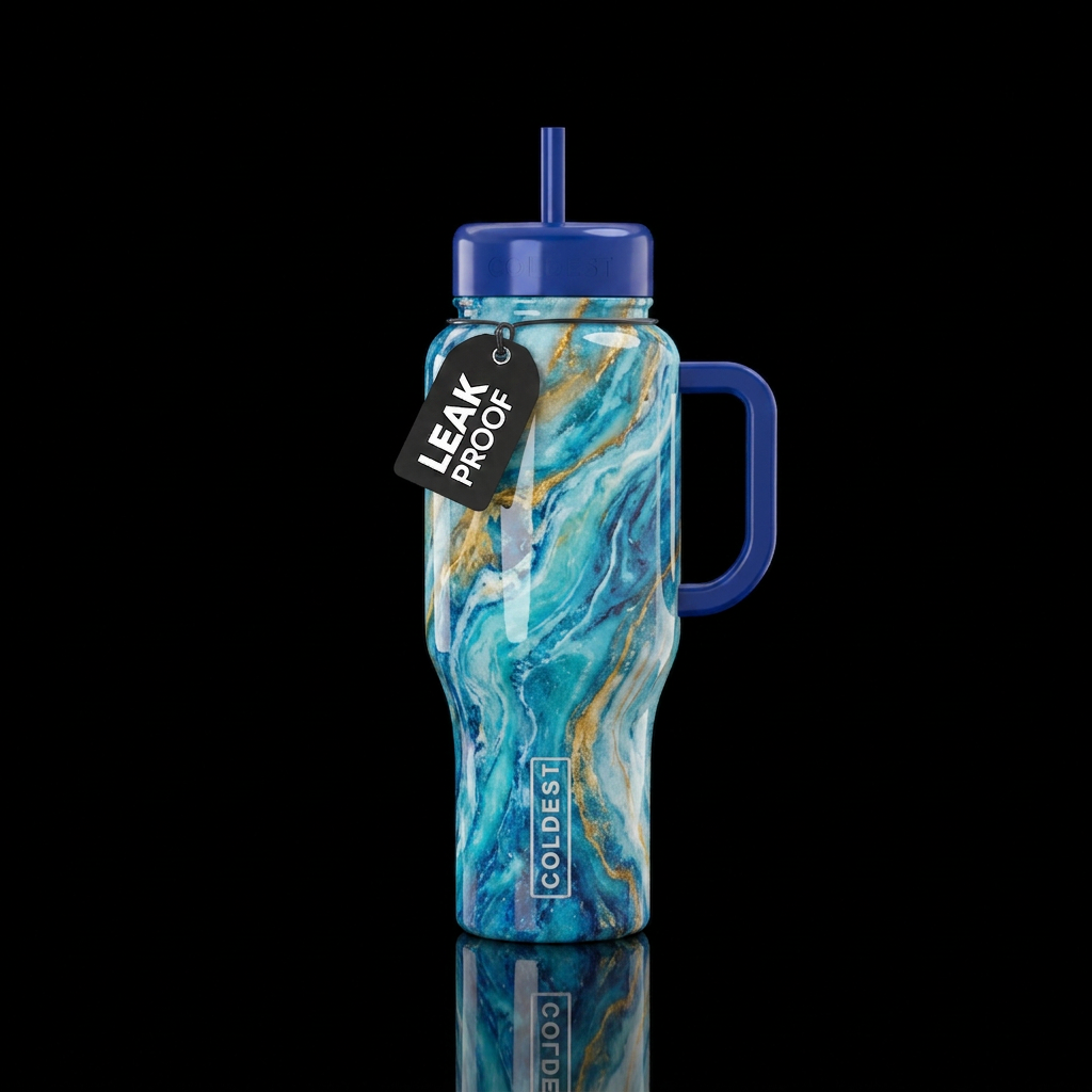 Marble water bottle design