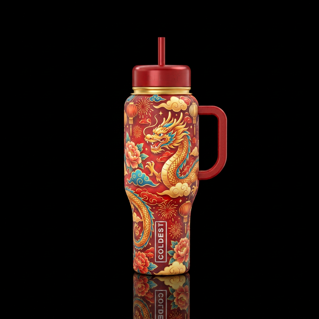 lunar new year water bottle design