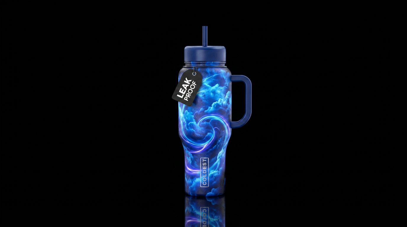 Cloud swirl water bottle design