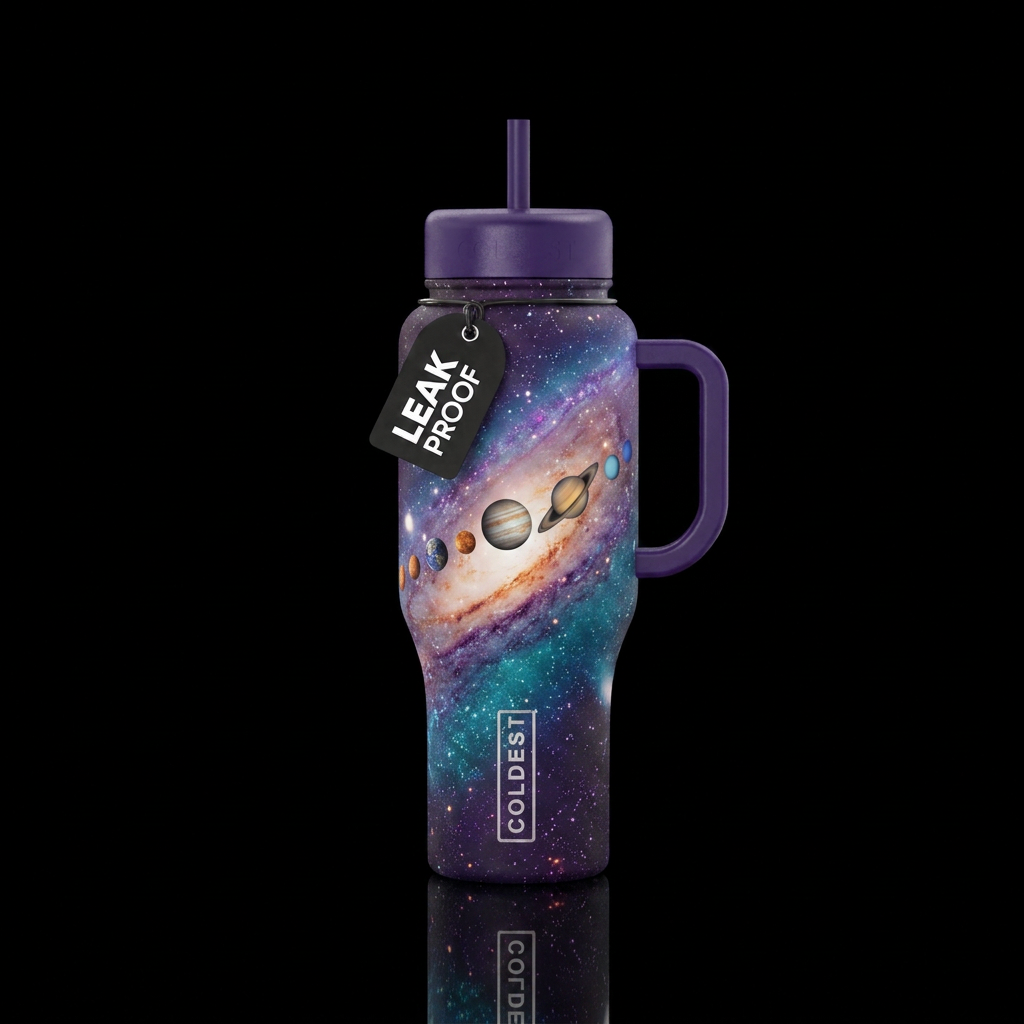 Planets water bottle design