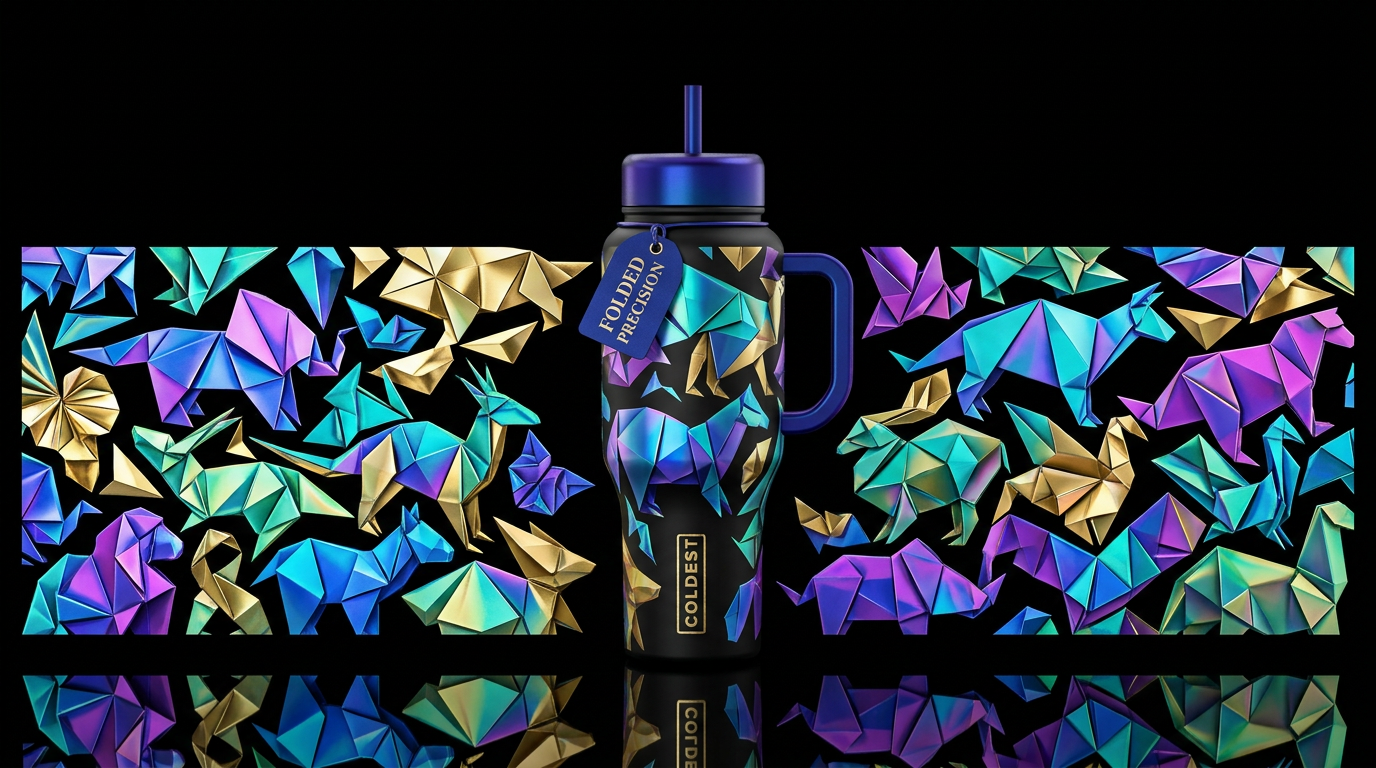 Origami animals water bottle design