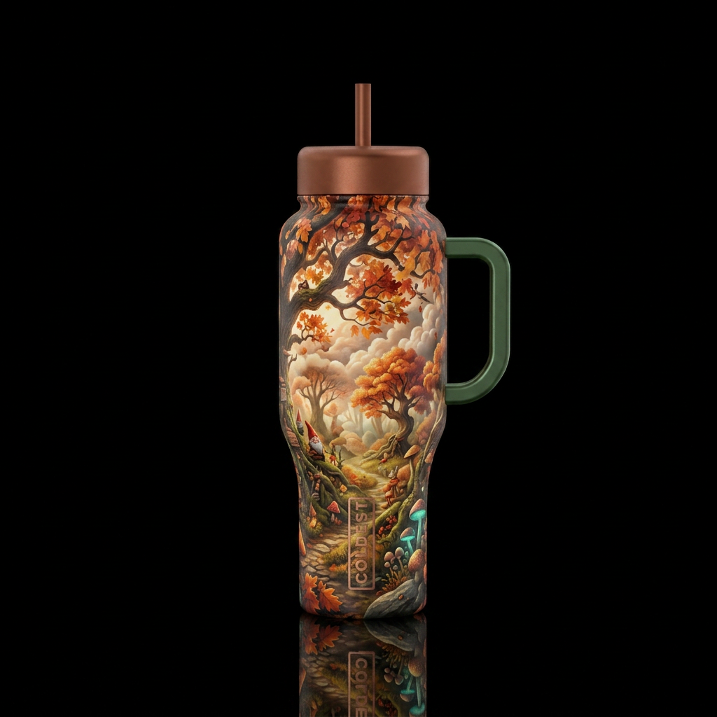 Autumn harvest water bottle design
