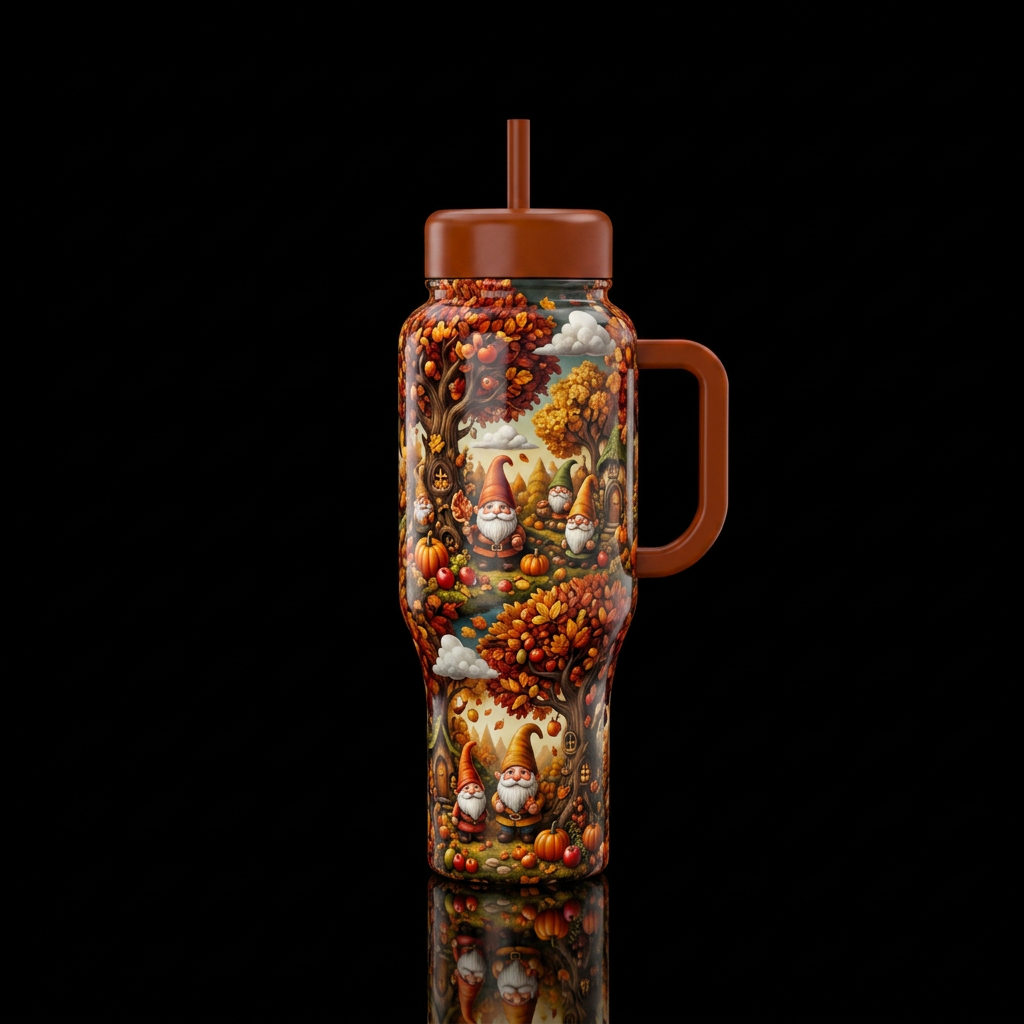 Autumn harvest water bottle design
