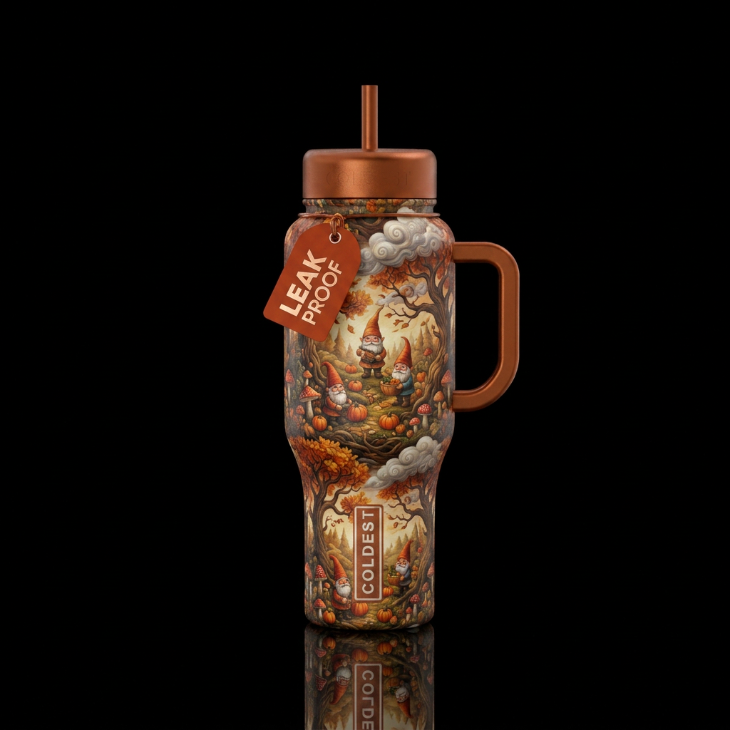 Autumn harvest water bottle design