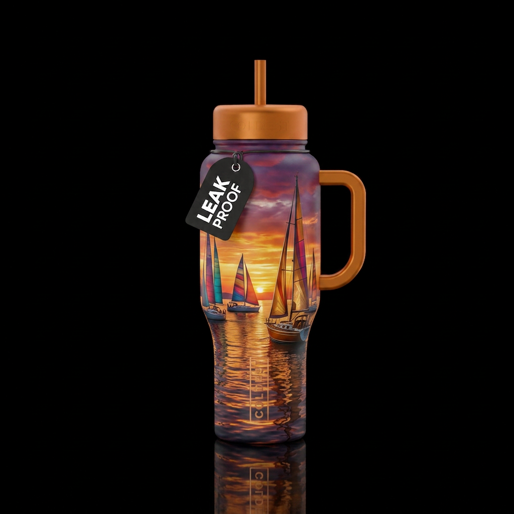 Sailboats water bottle design