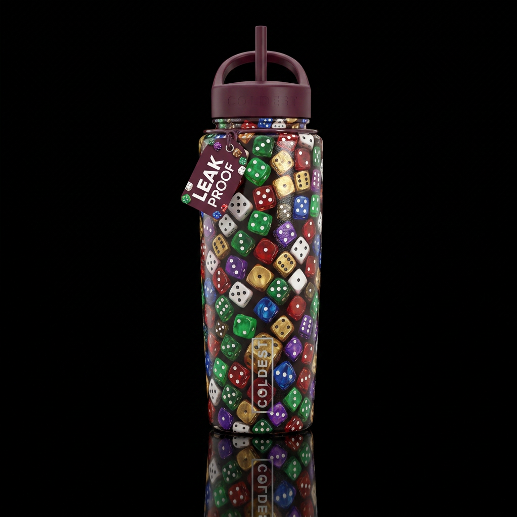 Dice water bottle design