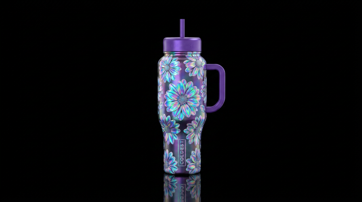 Flowers water bottle design