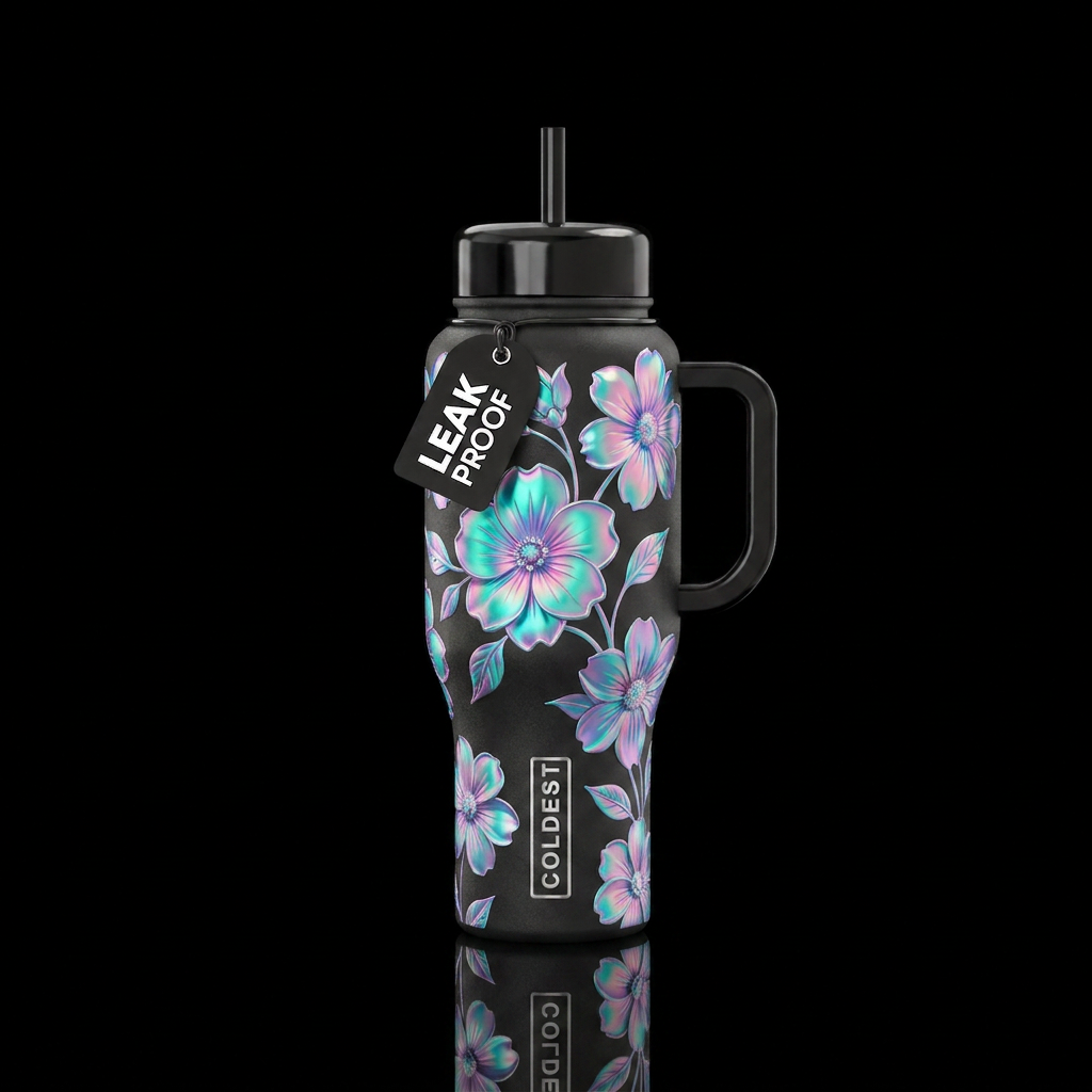 Flowers water bottle design