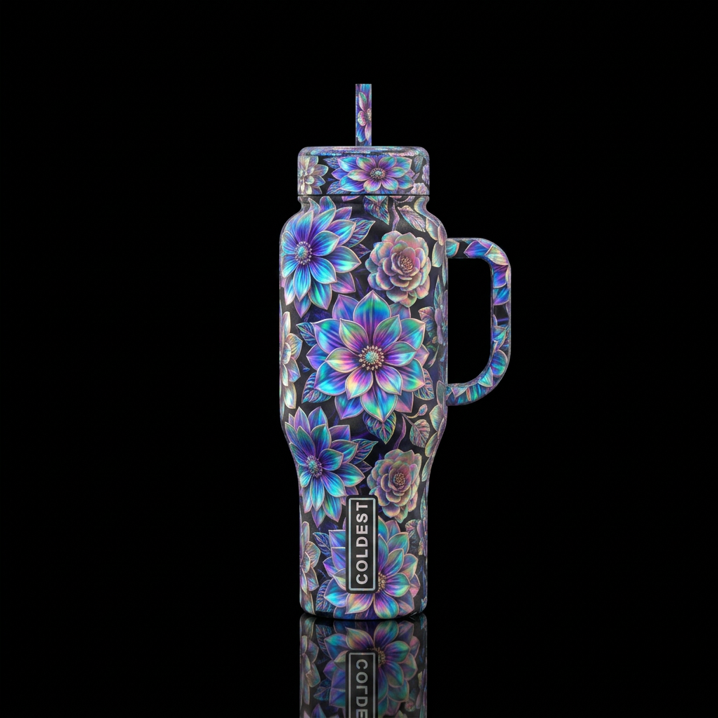 Flowers water bottle design