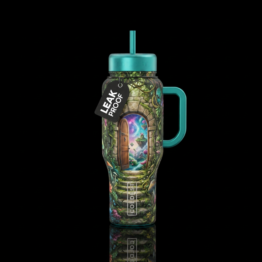 Secret door water bottle design
