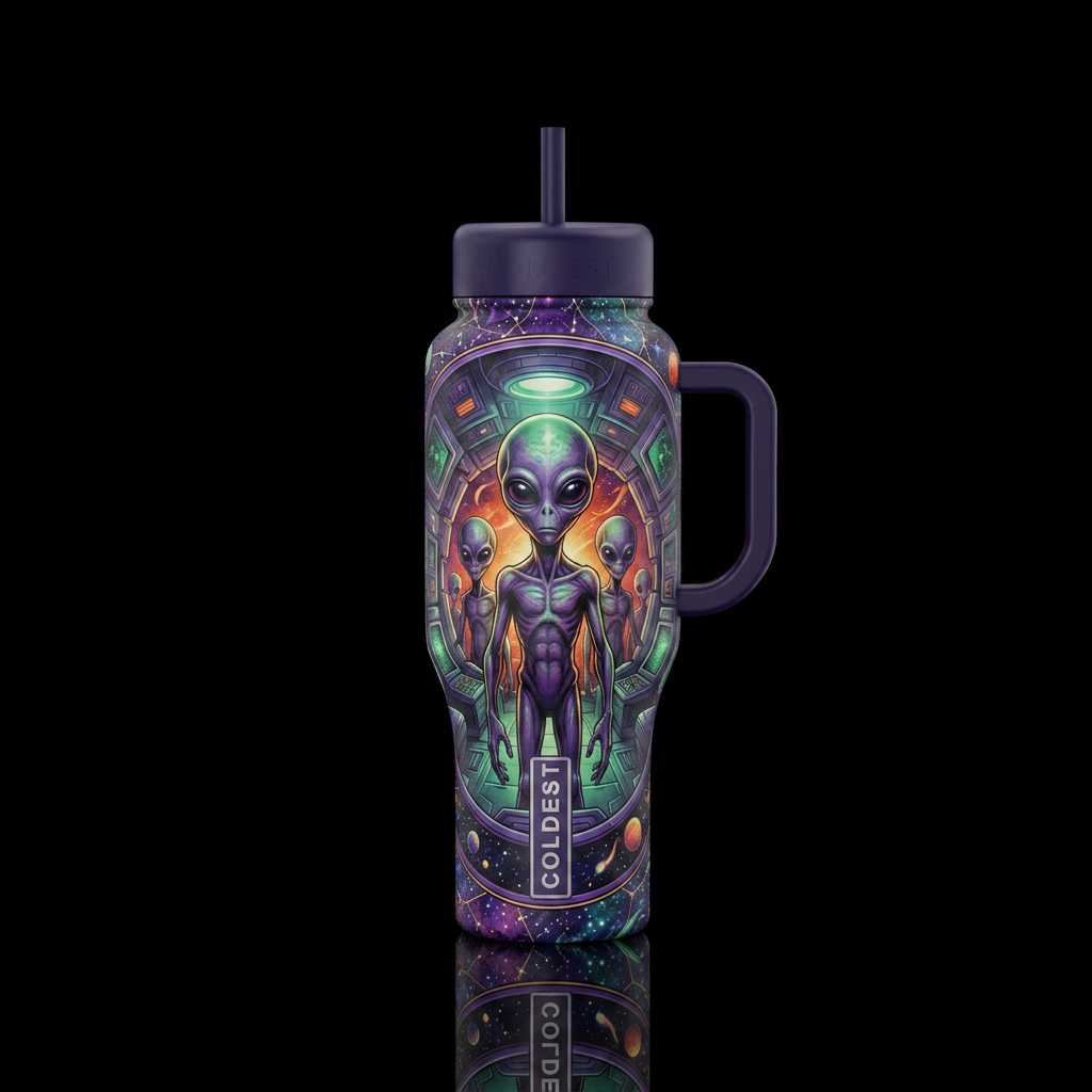 Aliens water bottle design