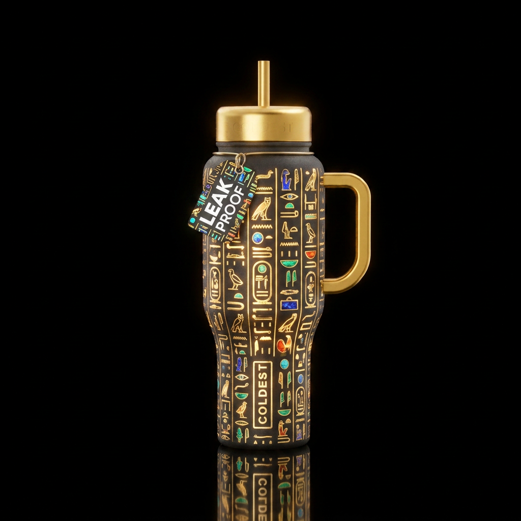 Hieroglyphics water bottle design