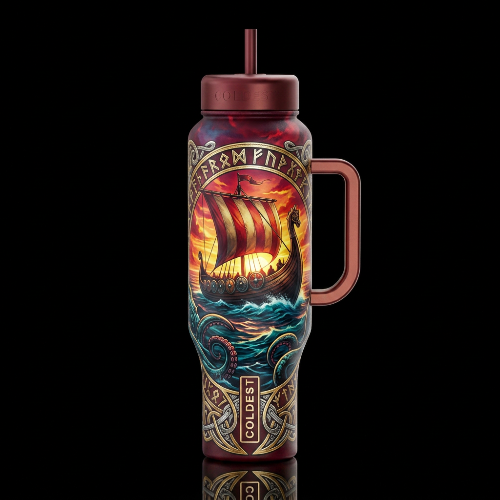 Vikings water bottle design