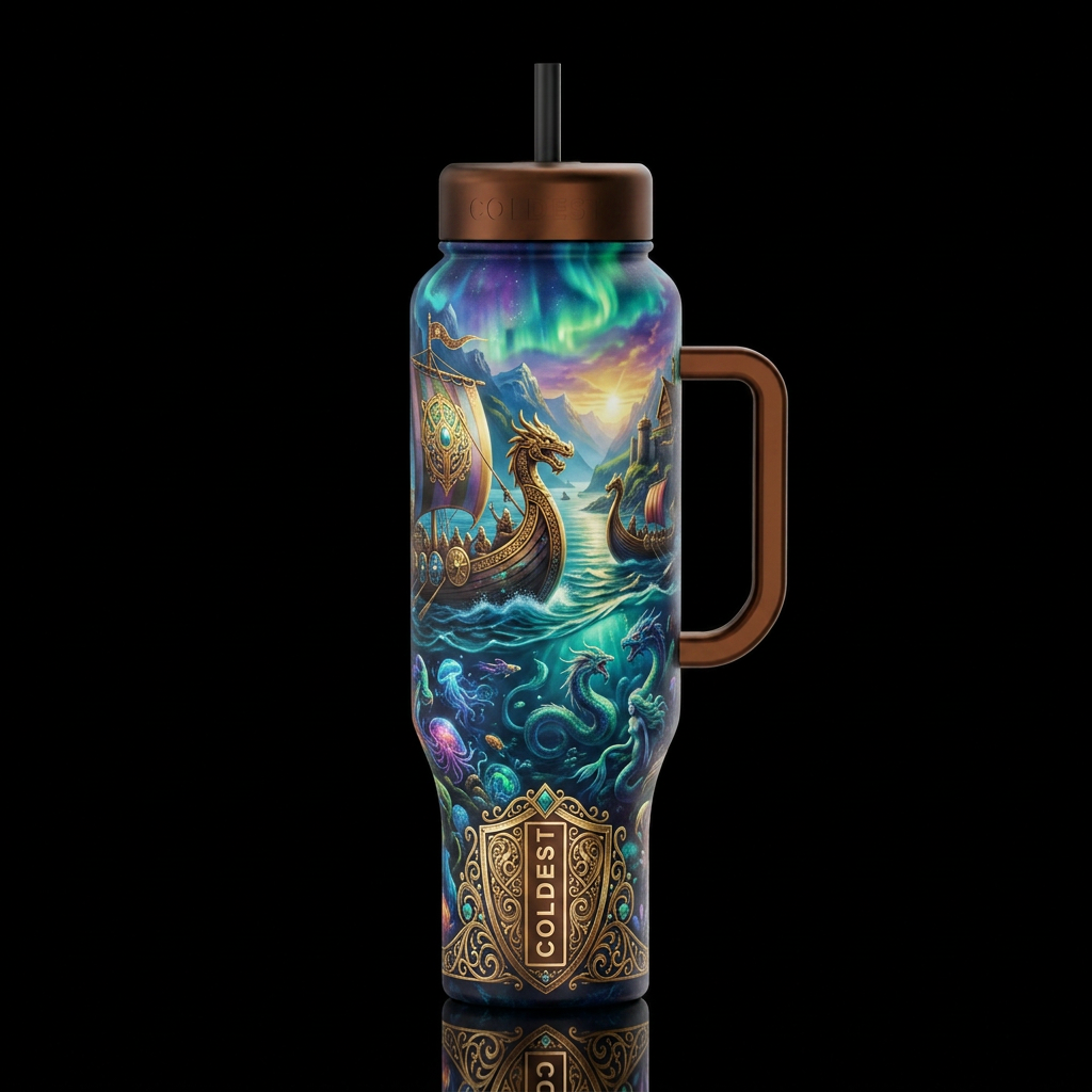 Vikings water bottle design