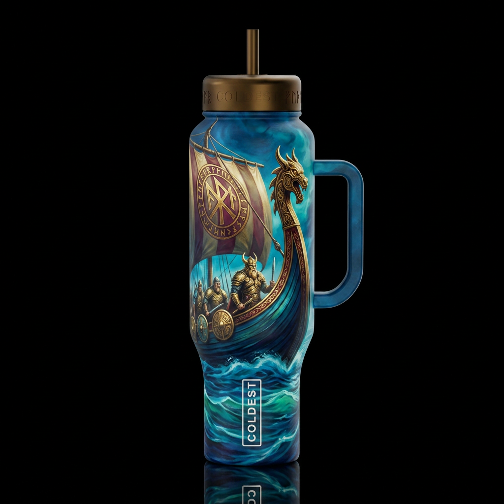 Vikings water bottle design