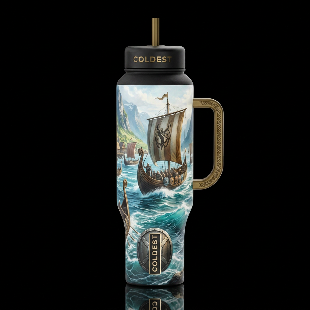 Vikings water bottle design