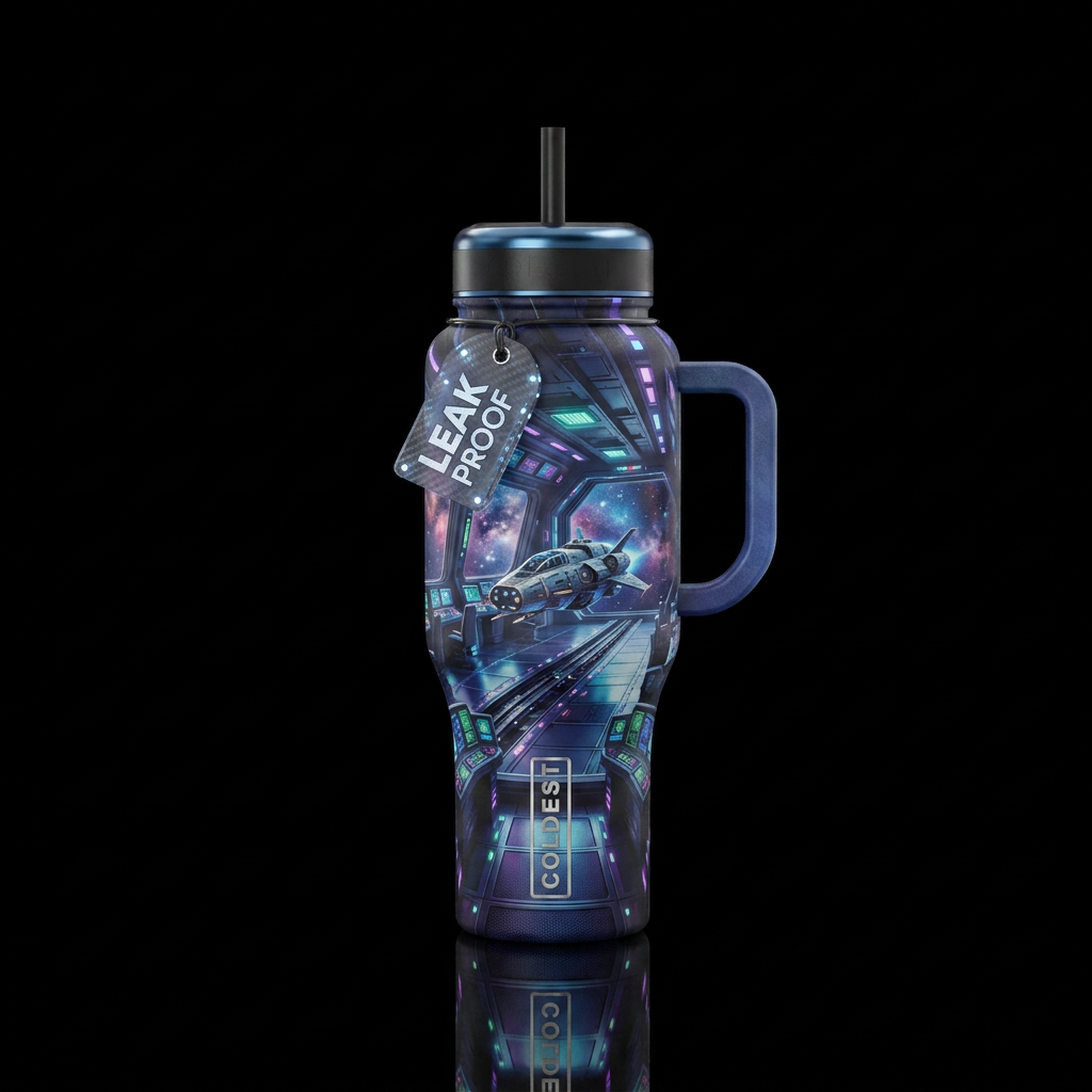 Spaceship water bottle design