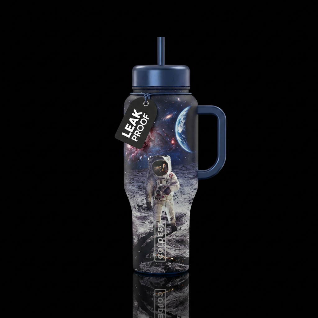 Astronaut water bottle design
