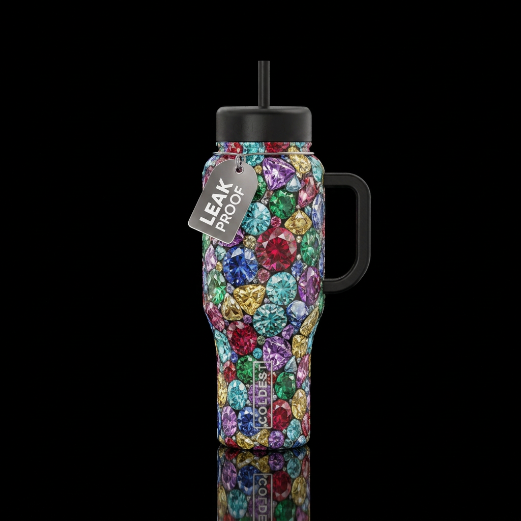 Birthstones water bottle design