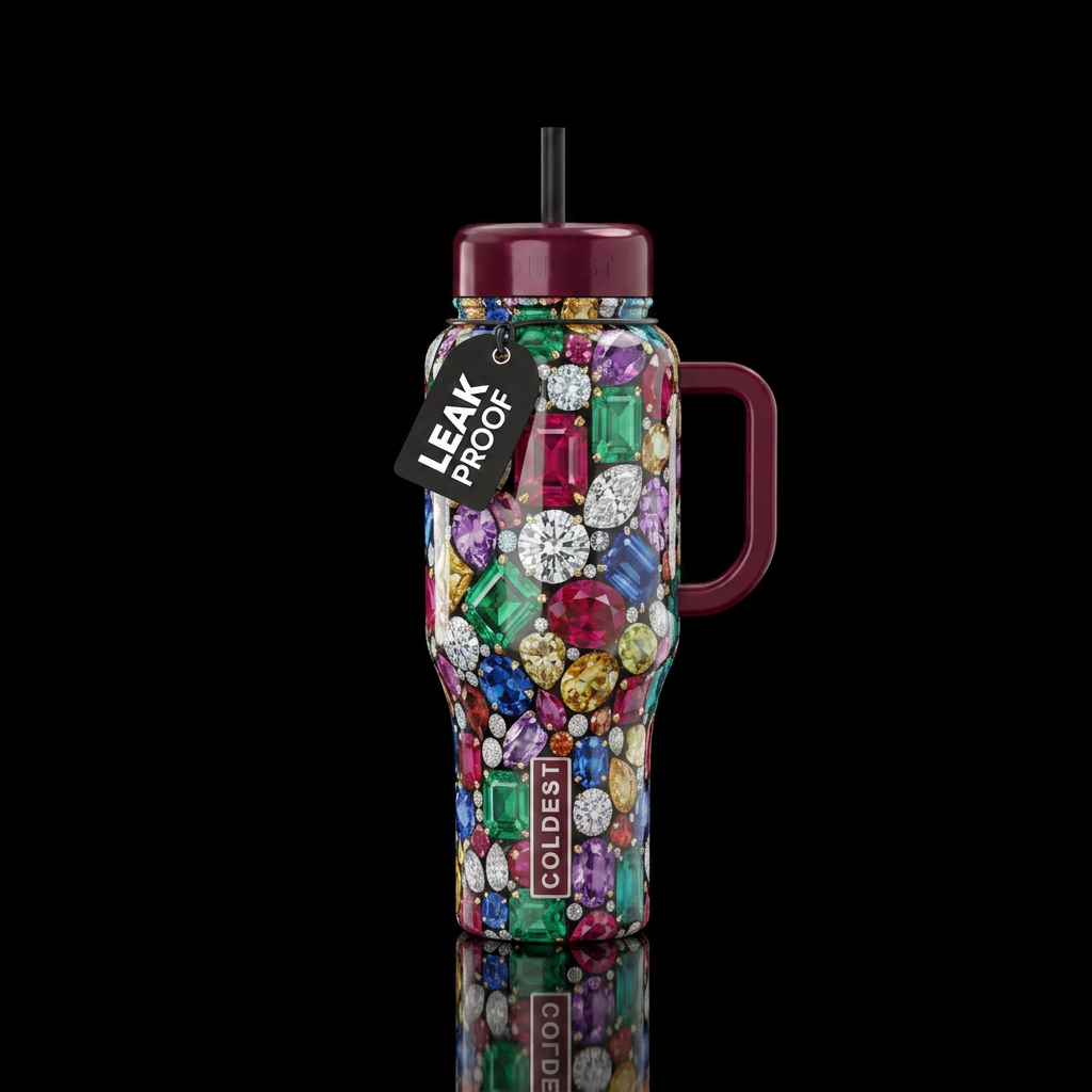 Birthstones water bottle design