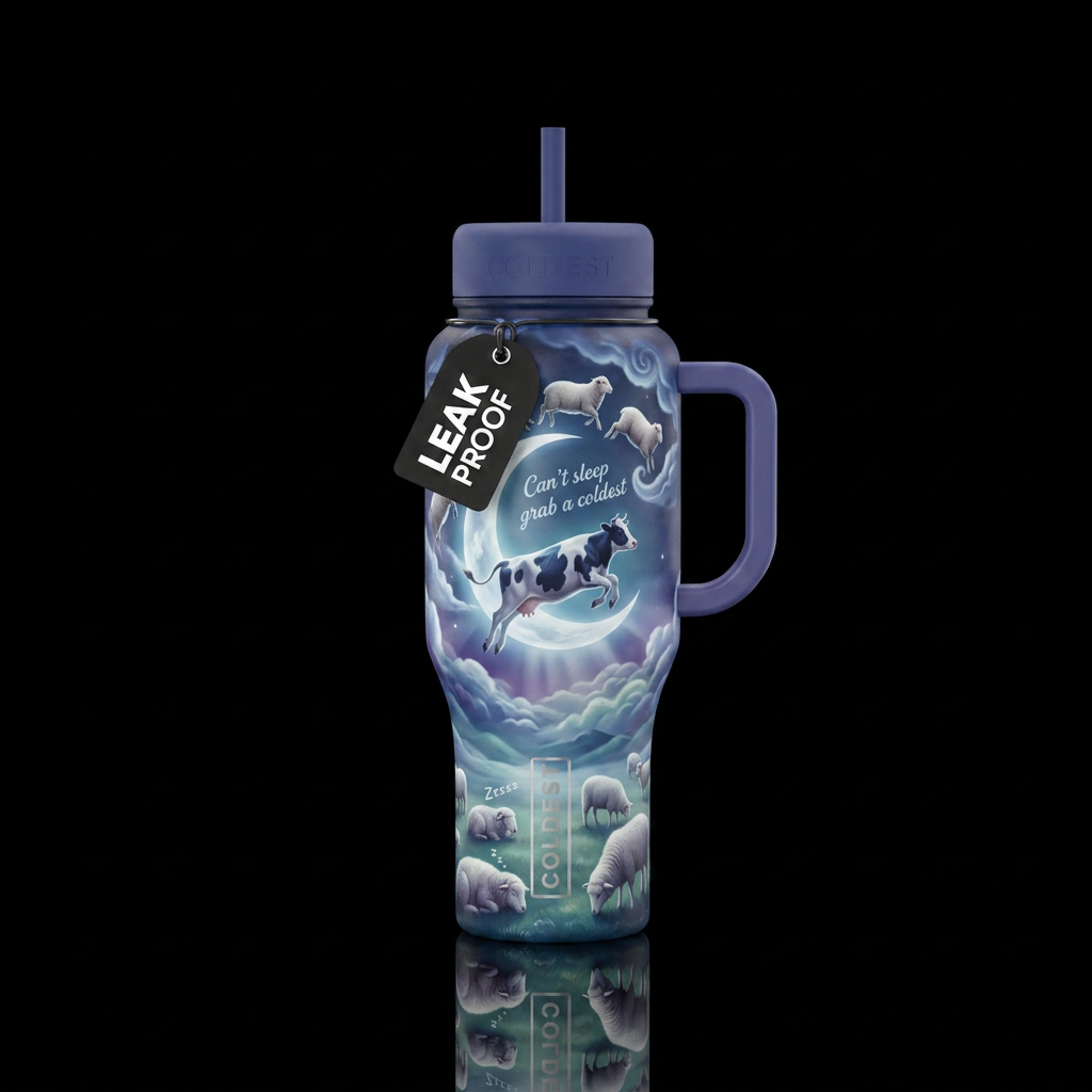 Counting sheep water bottle design