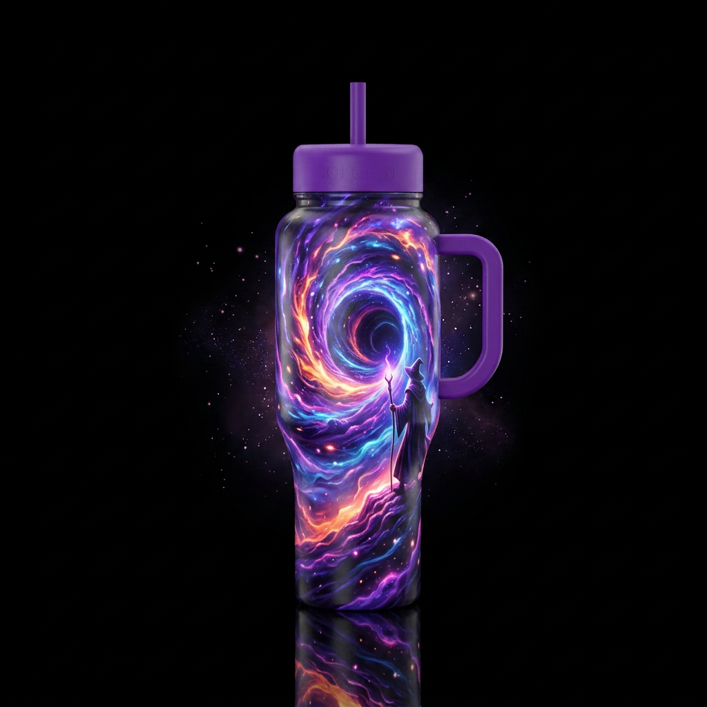 Wizarding wormhole water bottle design