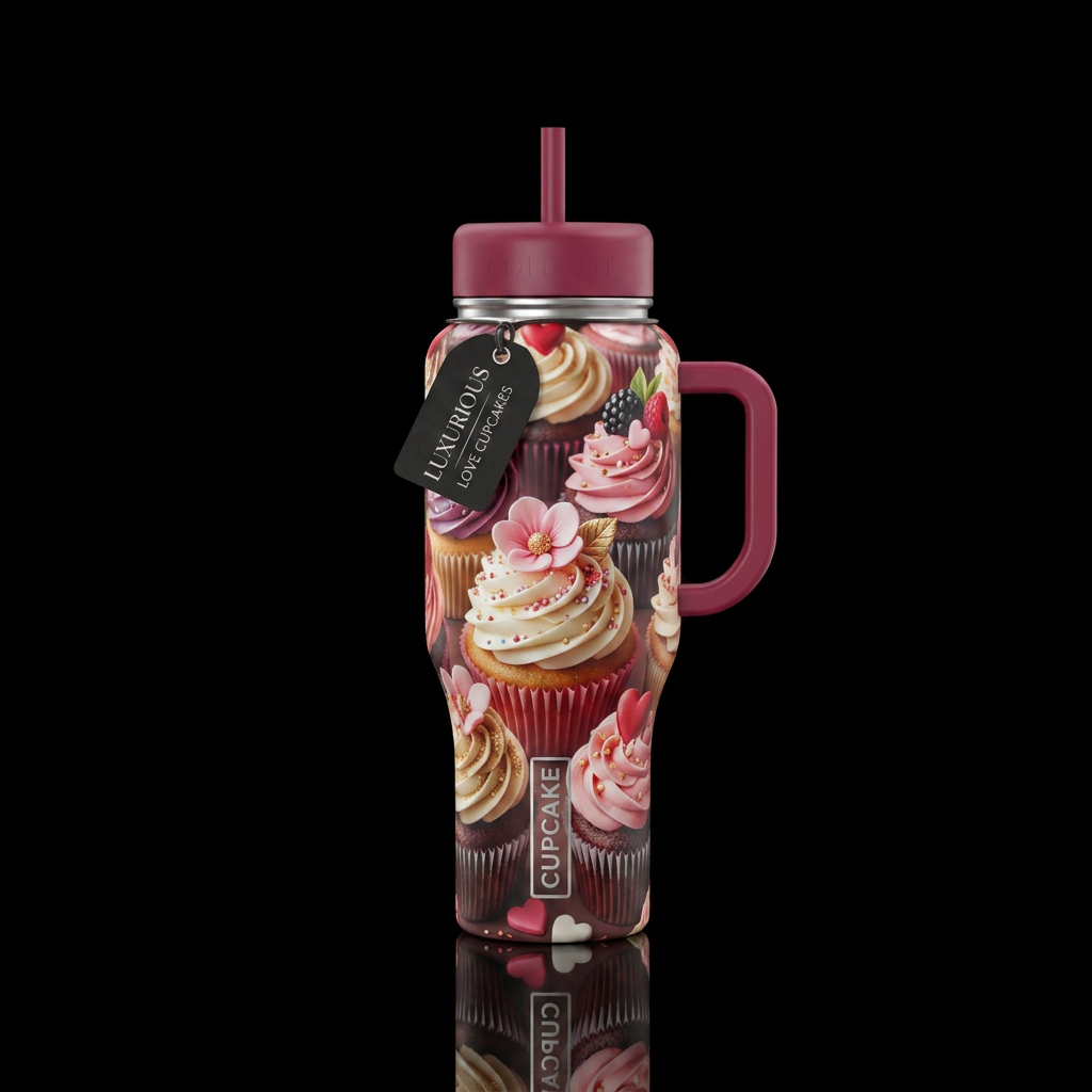 Love cupcakes water bottle design