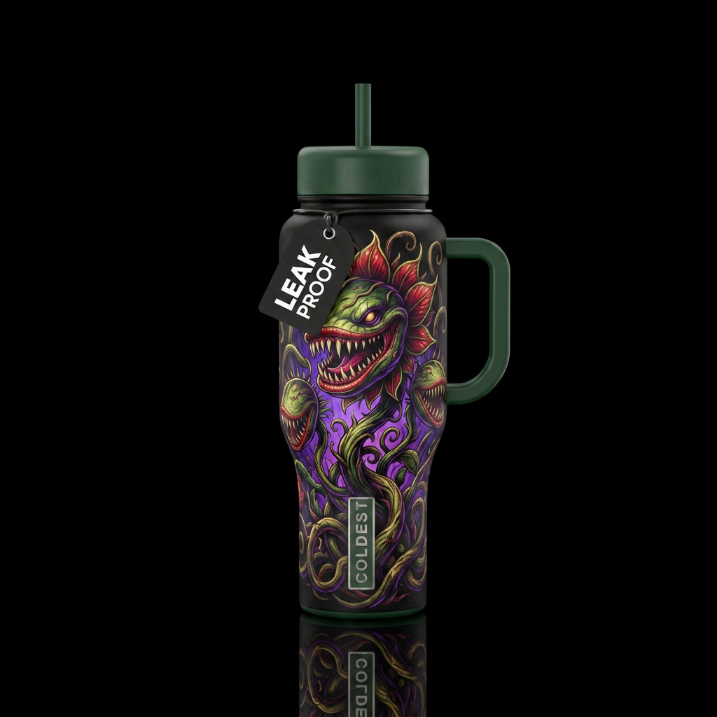 Venus fly plant water bottle design