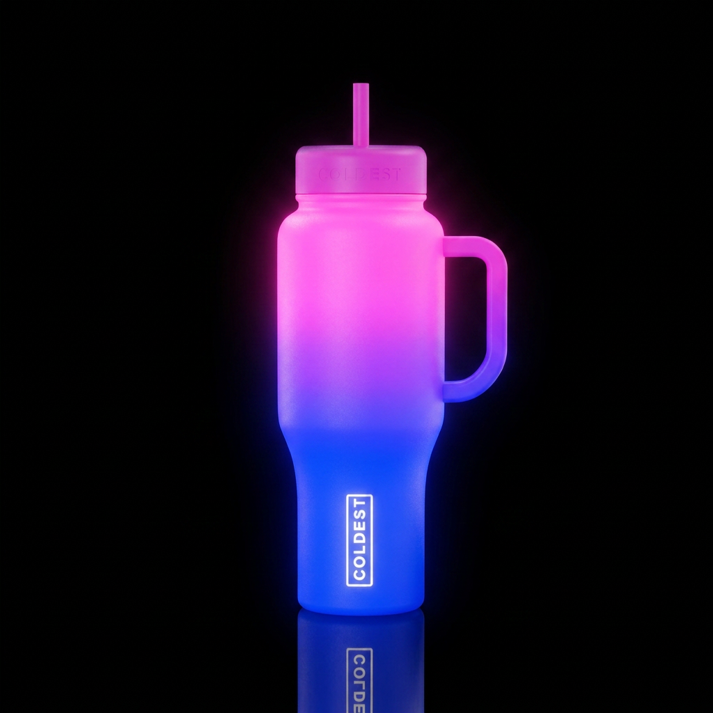 ombré cotton candy water bottle design