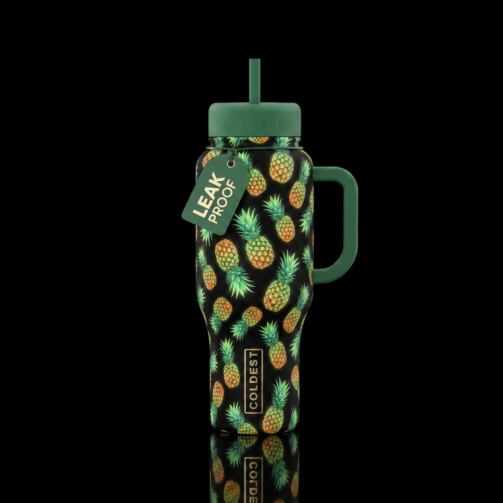 Pineapples water bottle design