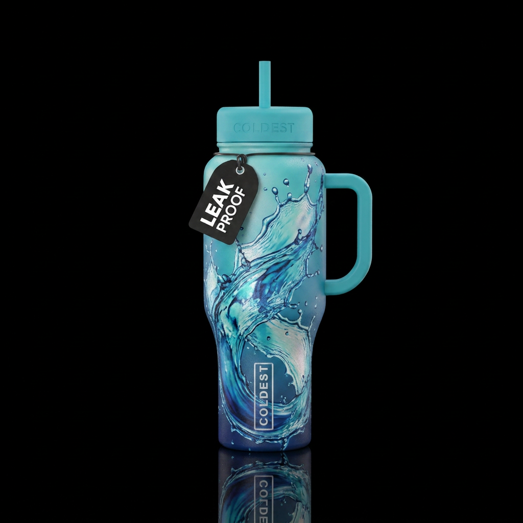 Splash water bottle design