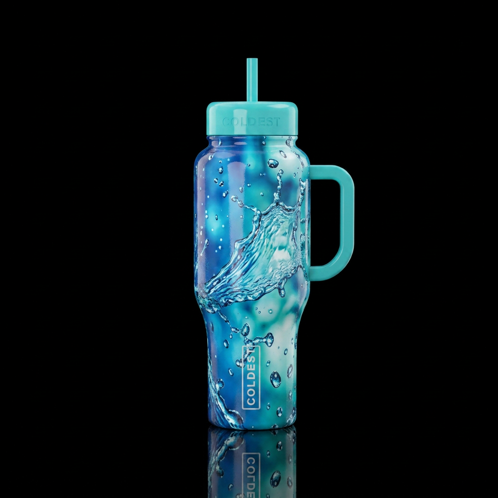 Water splash water bottle design