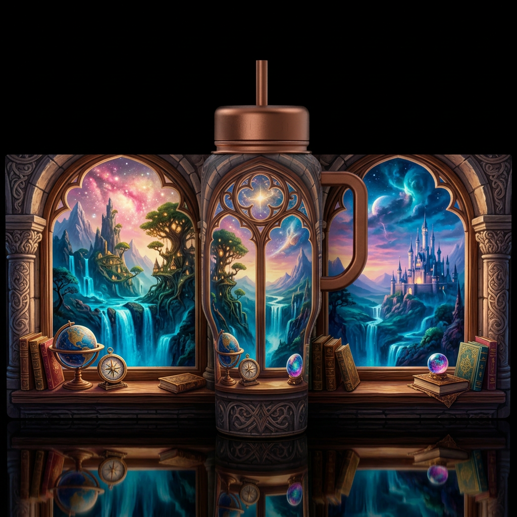 Through the window water bottle design