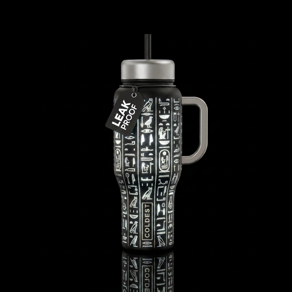 Walk like an Egyptian water bottle design