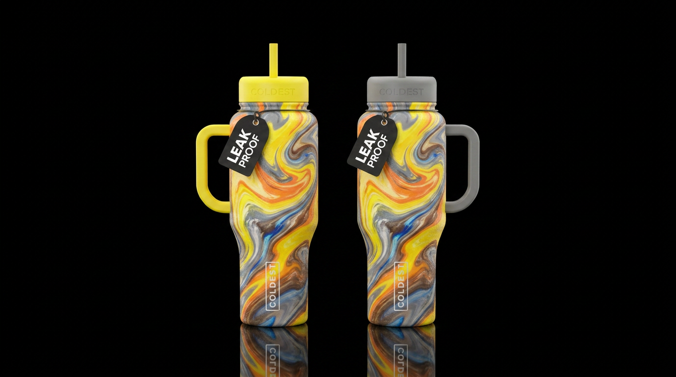 Marble swirl water bottle design