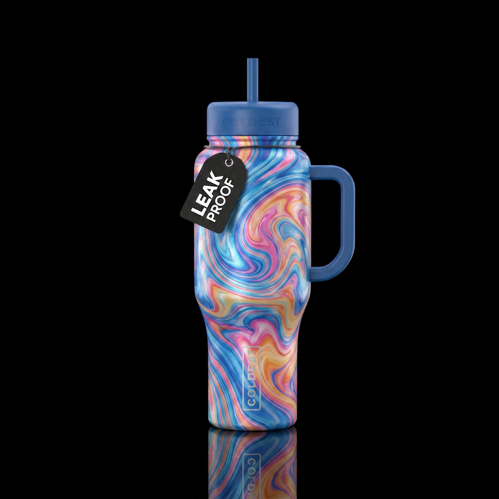 Marble swirl water bottle design