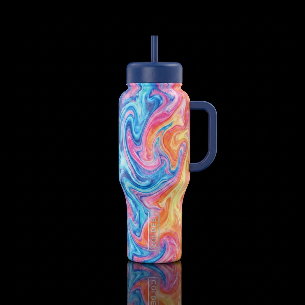 Marble swirl water bottle design