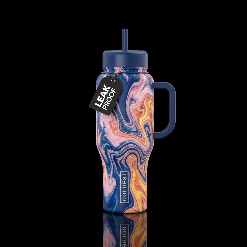 Marble swirl water bottle design