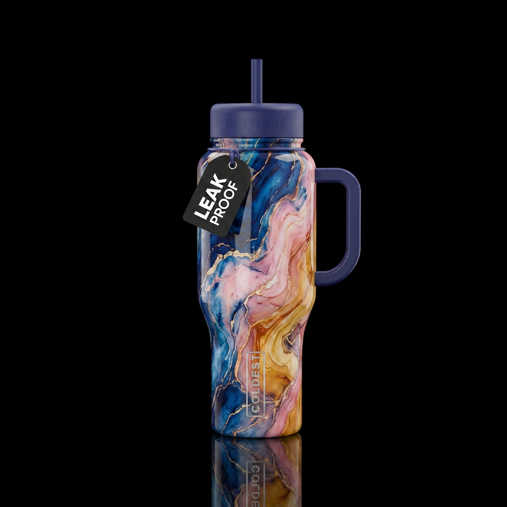 Marble water bottle design