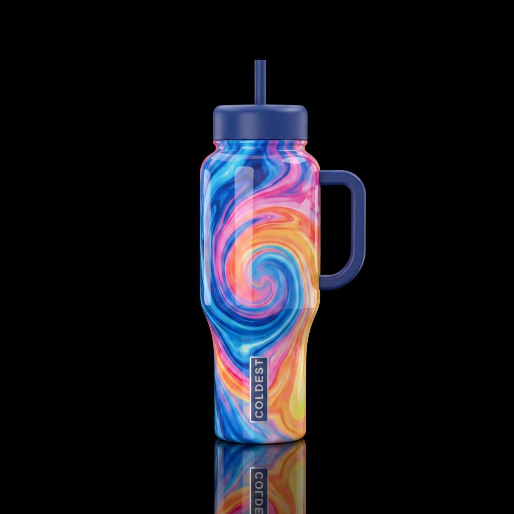 Marble swirl water bottle design