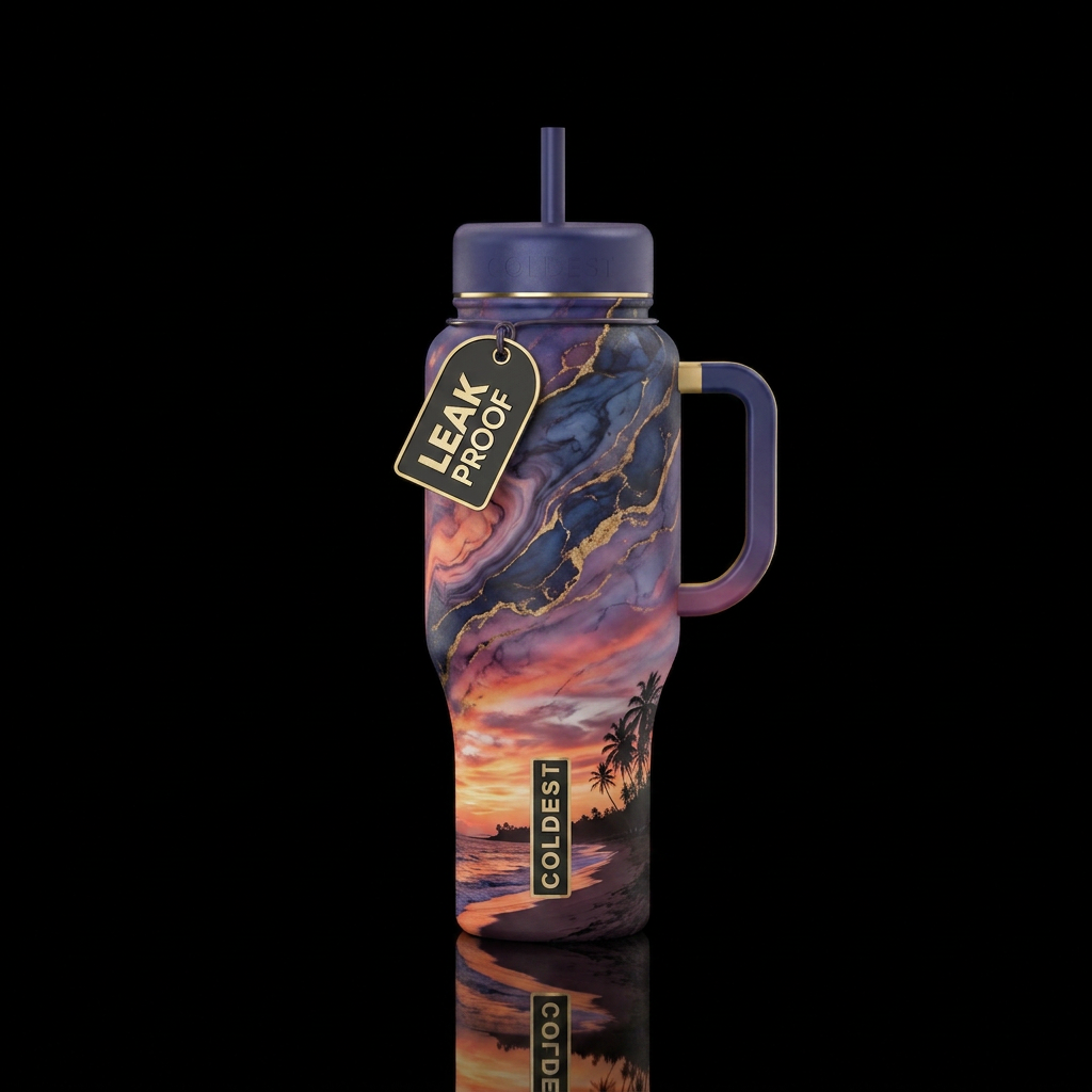 Marble sunset water bottle design